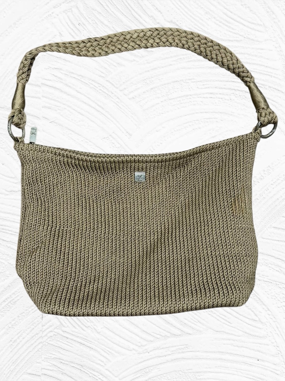 Lina‎ Woven Hobo Shoulder Bag - Light Brown Small